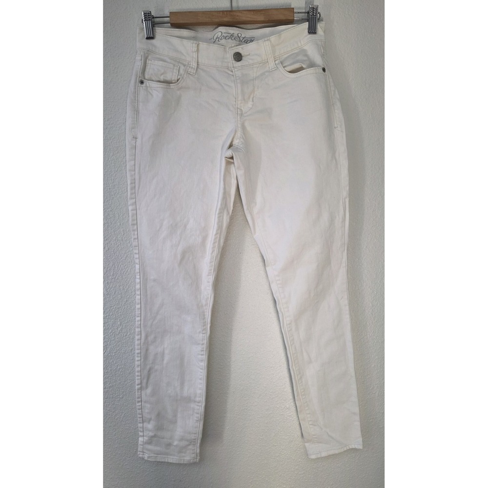 Old Navy Women's Skinny Jeans Size 6 White Solid Denim Cotton Slim Pants